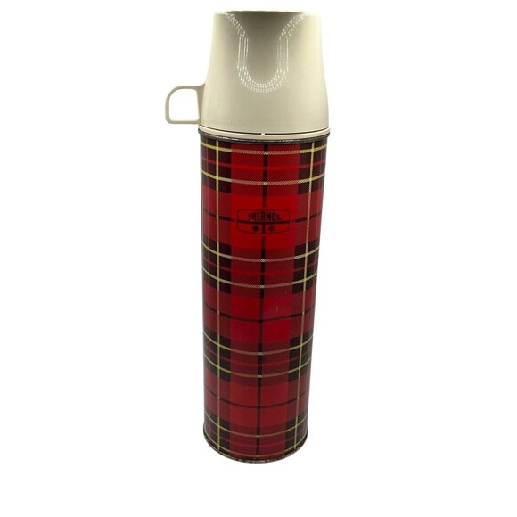 Thermos Other - Vintage 1973 Thermos King-Seeley Red Plaid Vacuum Bottle 1 Quart USA #2442